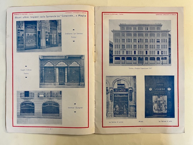 La Corazzata. Brevetto Benedetto Pastore, Torino. Serrande di sicurezza (Catalogo)